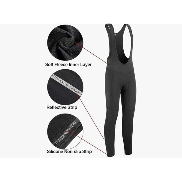 NEW Przewalski Men's Cycling Bib Pants 4D Padded Fleece Lined XL - Picture 7 of 8